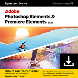 Adobe Photoshop Elements 2025 & Premiere Elements 2025 - Estudiantes y profesores